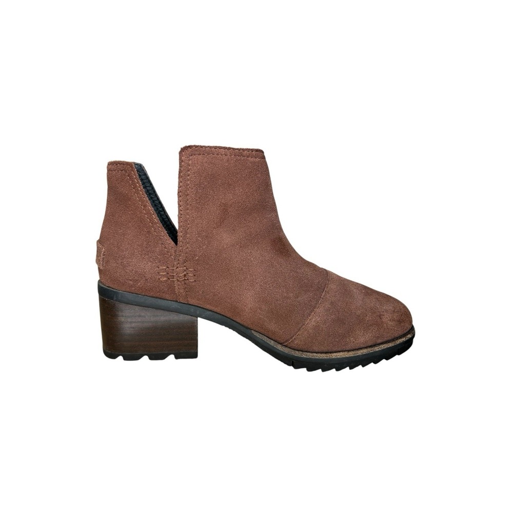 Sorel Cate Cut Out Chelsea Brown Burro Suede Leather Waterproof Booties Womens 6